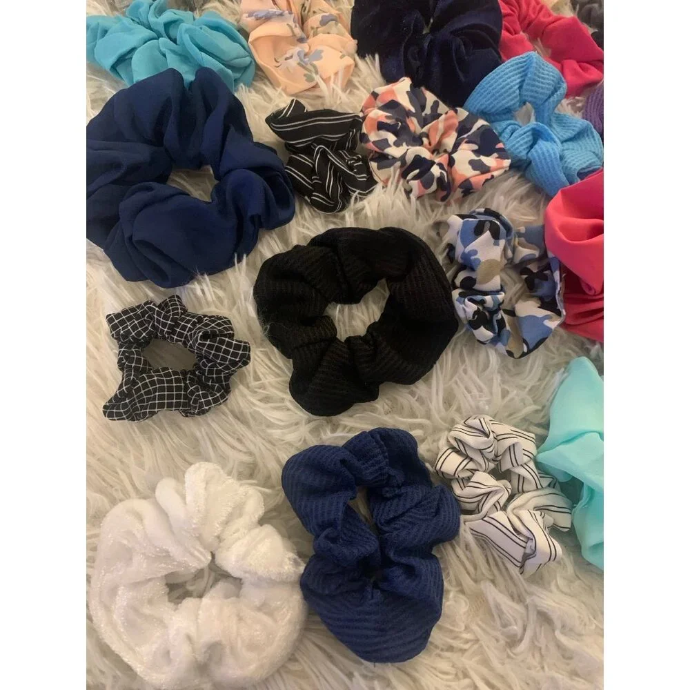 Hair Scrunchie Tie Color Assorted Bundle Set of 25